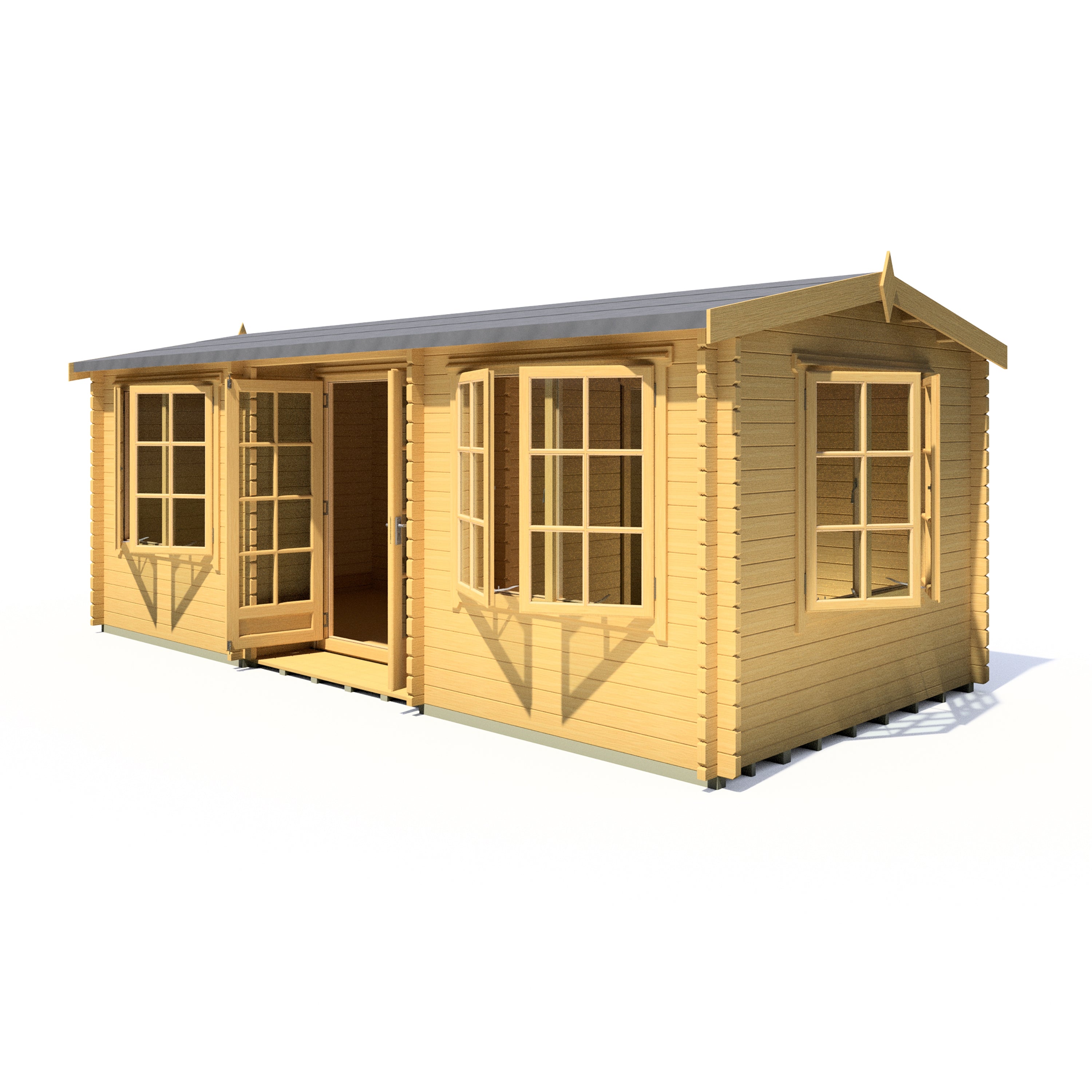Shire Elveden 10x20 mulitroom log cabin 44mm Cladding - Best Shed
