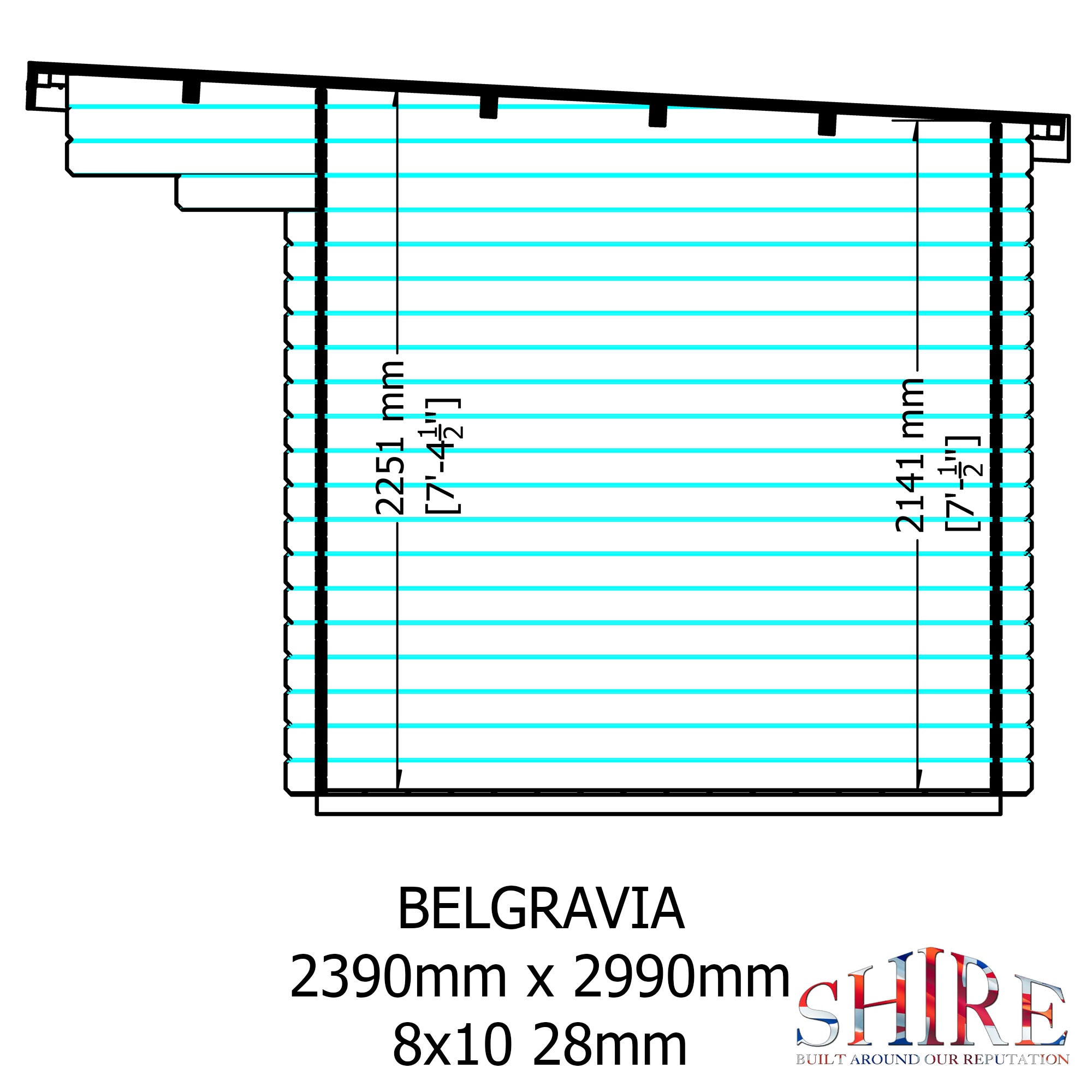 Shire 8x10 Belgravia Log Cabin 19mm Cladding - Best Shed