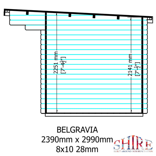 Shire 8x10 Belgravia Log Cabin 19mm Cladding - Best Shed