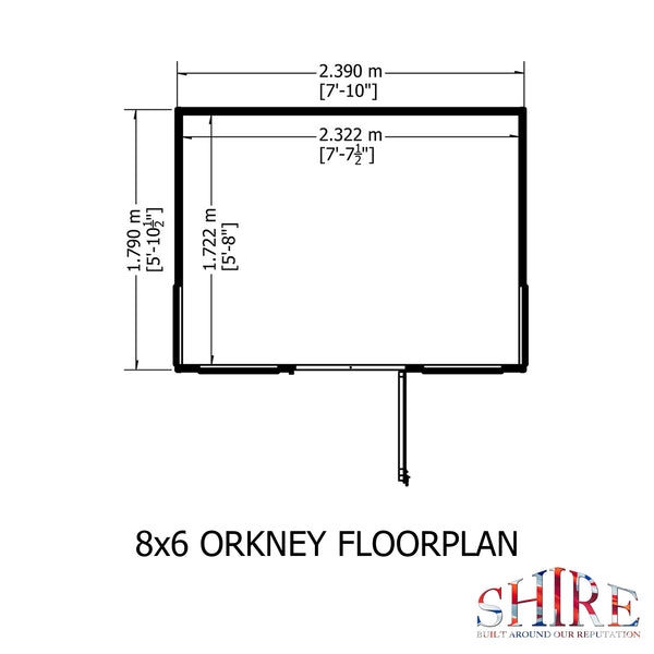 Orkney 8x6 Garden Shed 12mm Shiplap T&G