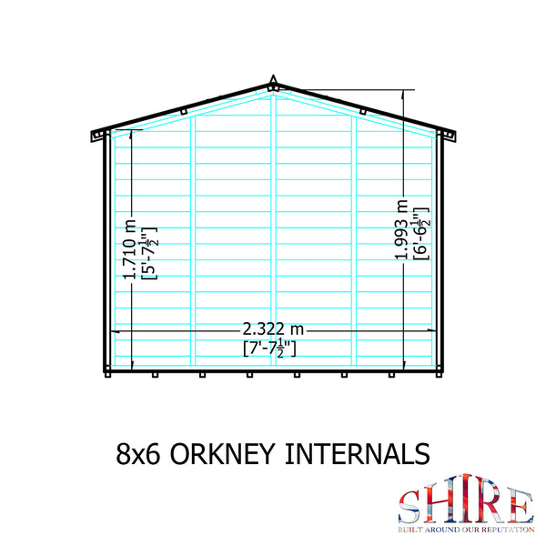 Orkney 8x6 Garden Shed 12mm Shiplap T&G