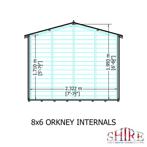 Orkney 8x6 Garden Shed 12mm Shiplap T&G