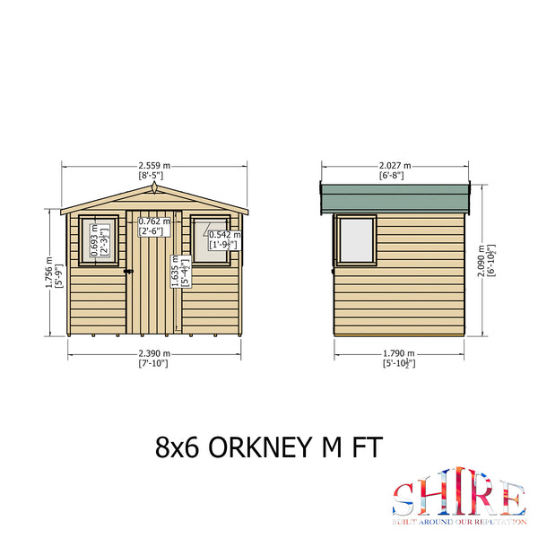 Orkney 8x6 Garden Shed 12mm Shiplap T&G