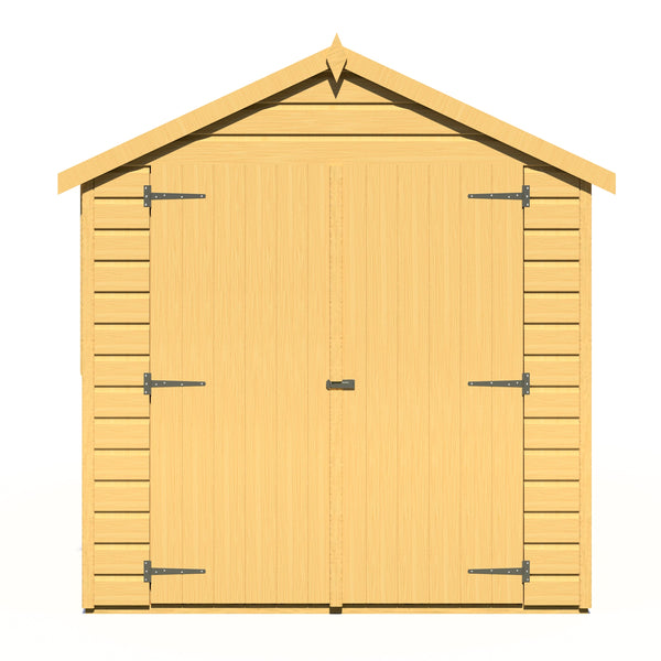 Shire Warwick Double Door 8x6 12mm interlock Clad wooden Shed
