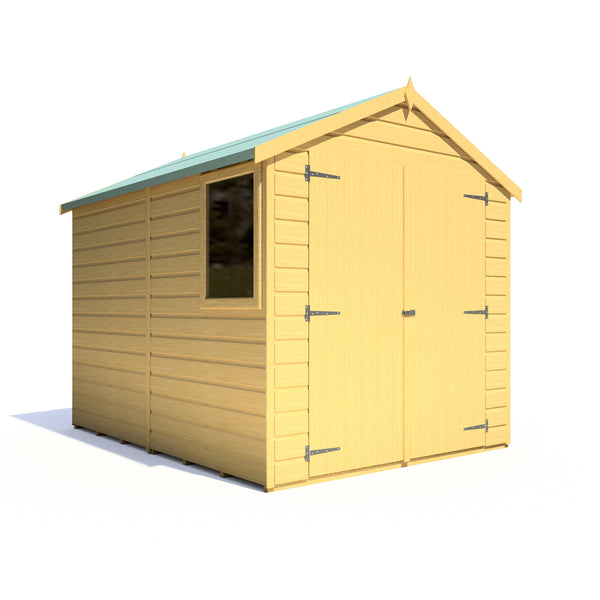 Shire Warwick Double Door 8x6 12mm interlock Clad wooden Shed