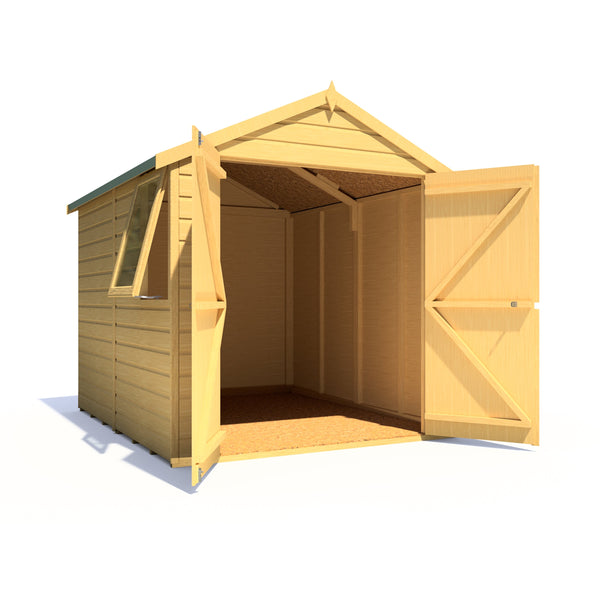 Shire Warwick Double Door 8x6 12mm interlock Clad wooden Shed