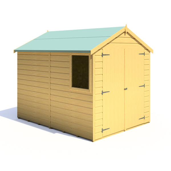 Shire Warwick Double Door 8x6 12mm interlock Clad wooden Shed