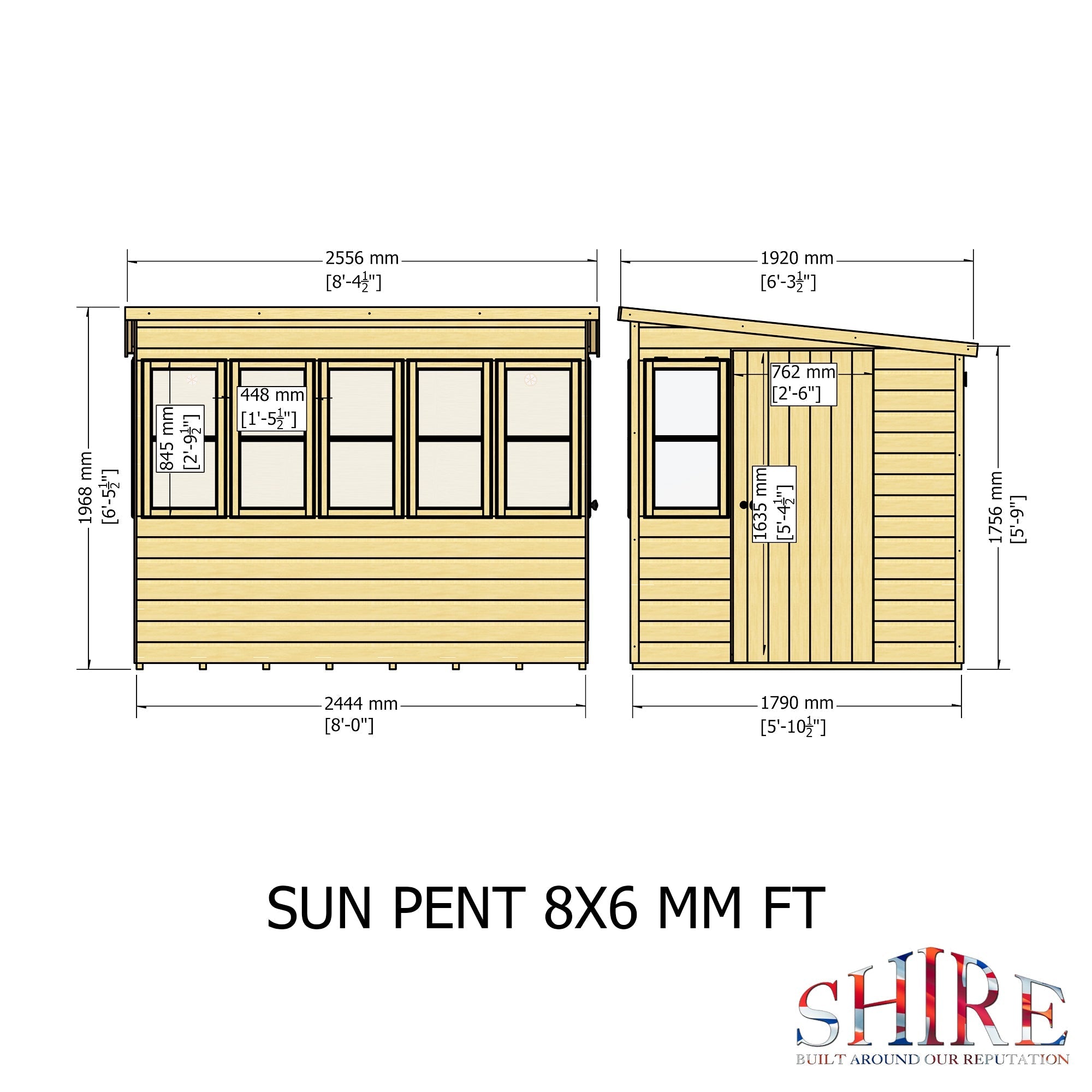 8x6 Sun Pent Potting Shed - Best Shed