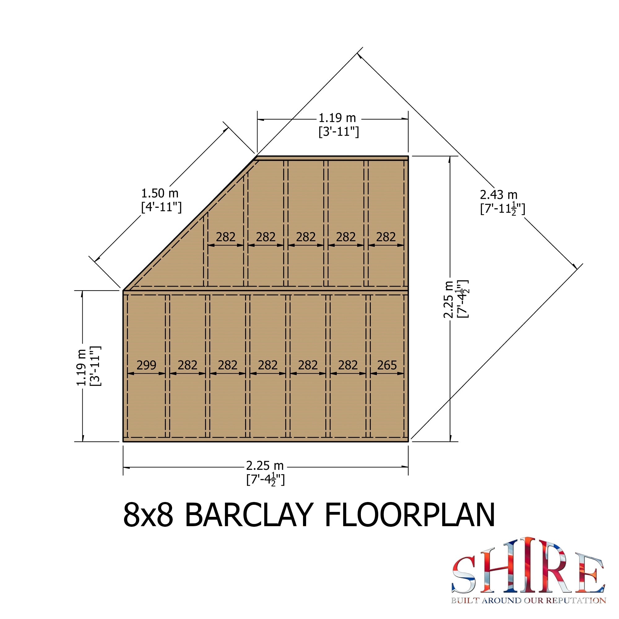 Shire Barclay 8x8 Corner Summerhouse 12mm Interlock Cladding - Best Shed