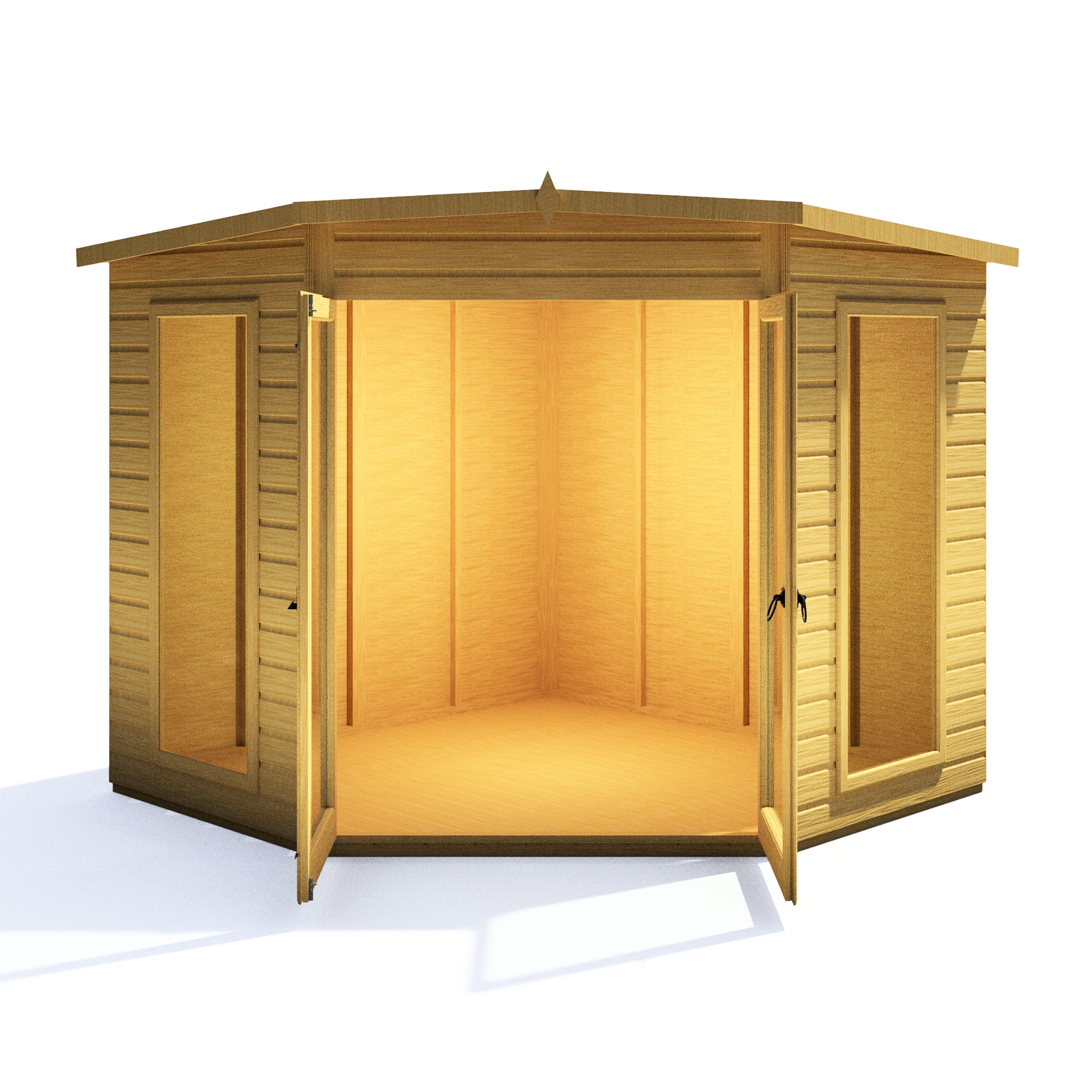 Shire Barclay 8x8 Corner Summerhouse 12mm Interlock Cladding - Best Shed