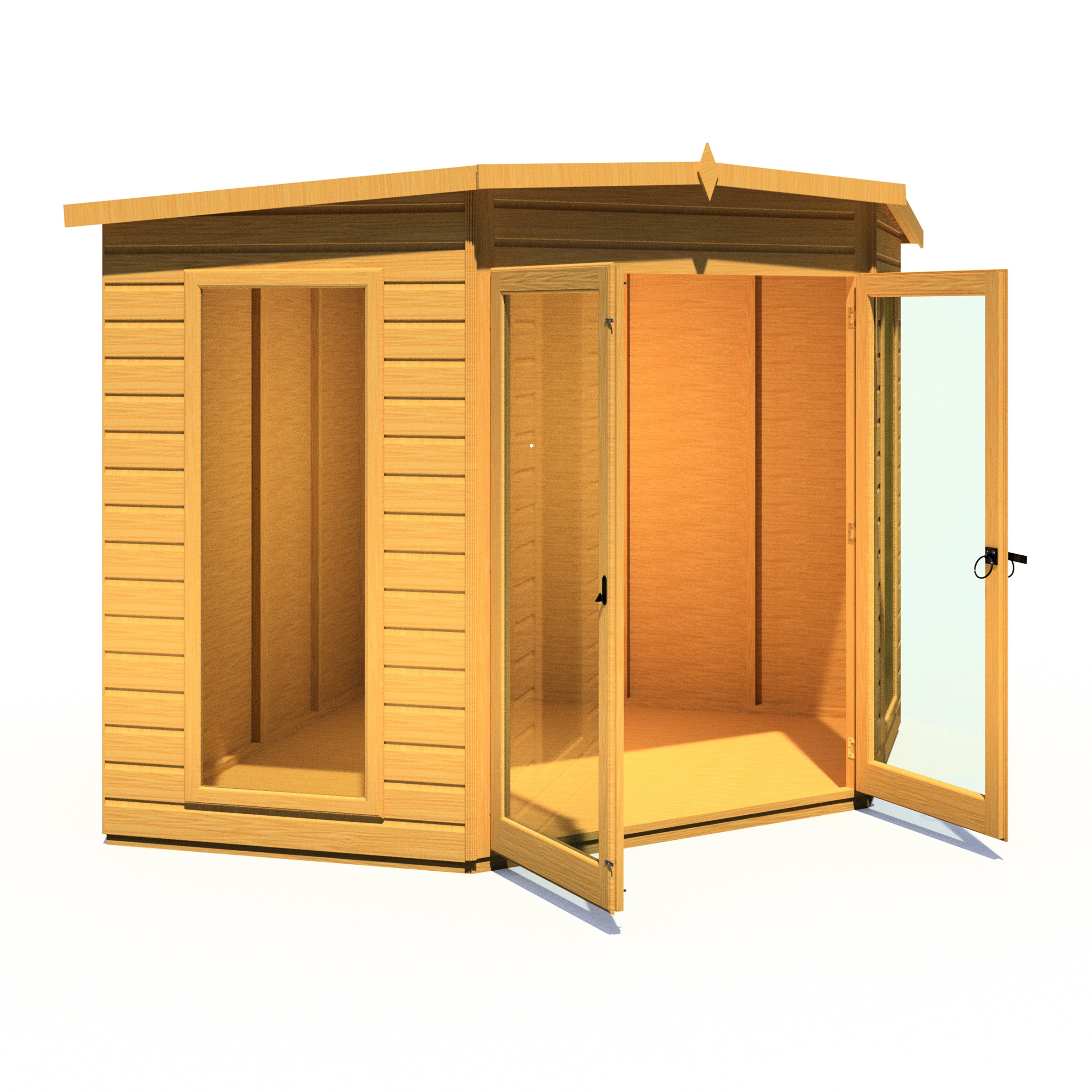 Shire Barclay 8x8 Corner Summerhouse 12mm Interlock Cladding - Best Shed