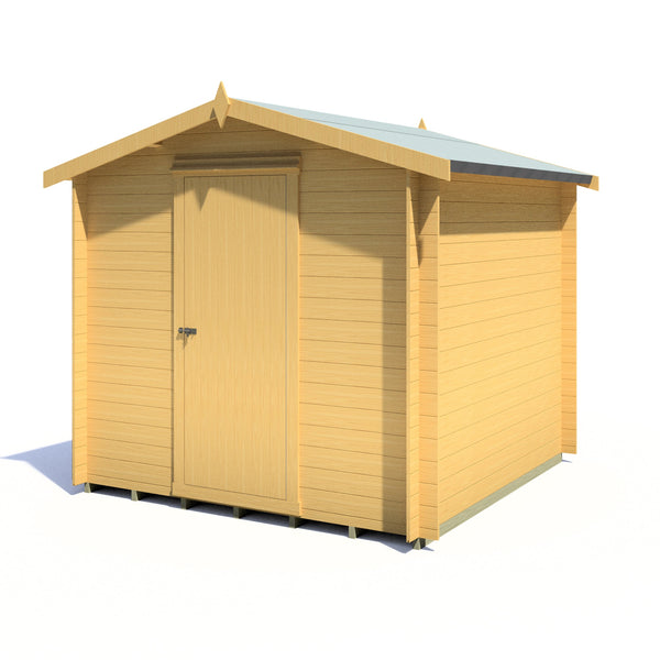 Shire Camelot 8x8 Log Cabin 19mm interlock Cladding with security window