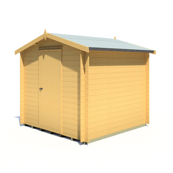 Shire Camelot 8x8 Log Cabin 19mm interlock Cladding with security window