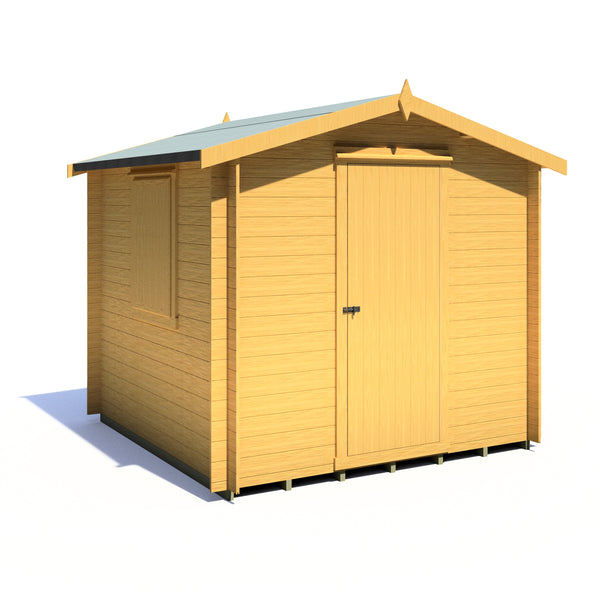 Shire Camelot 8x8 Log Cabin 19mm interlock Cladding with security window