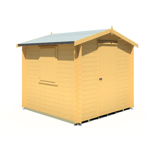 Shire Camelot 8x8 Log Cabin 19mm interlock Cladding with security window