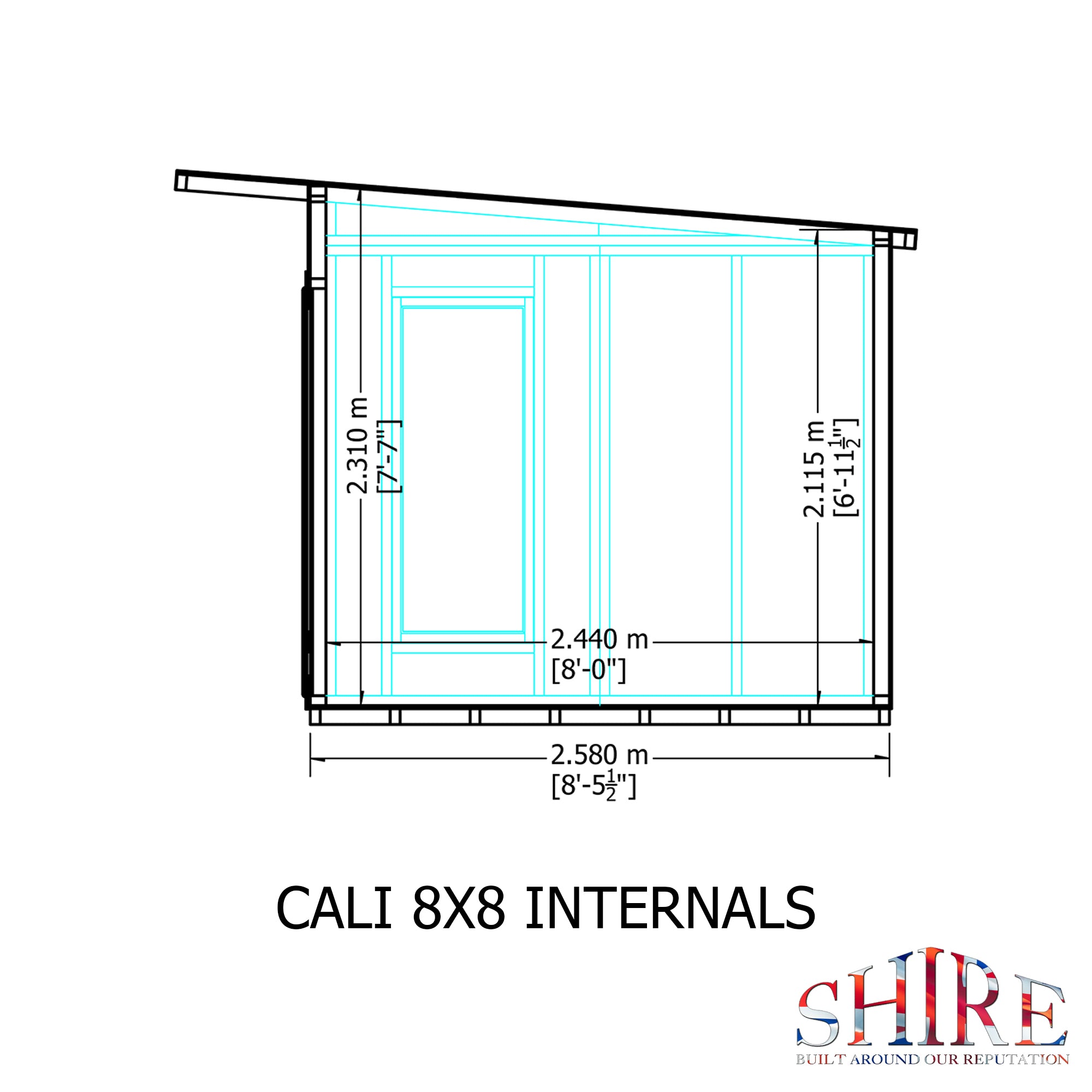 8x8 insulated Garden Studio Office Pent Roof - Best Shed