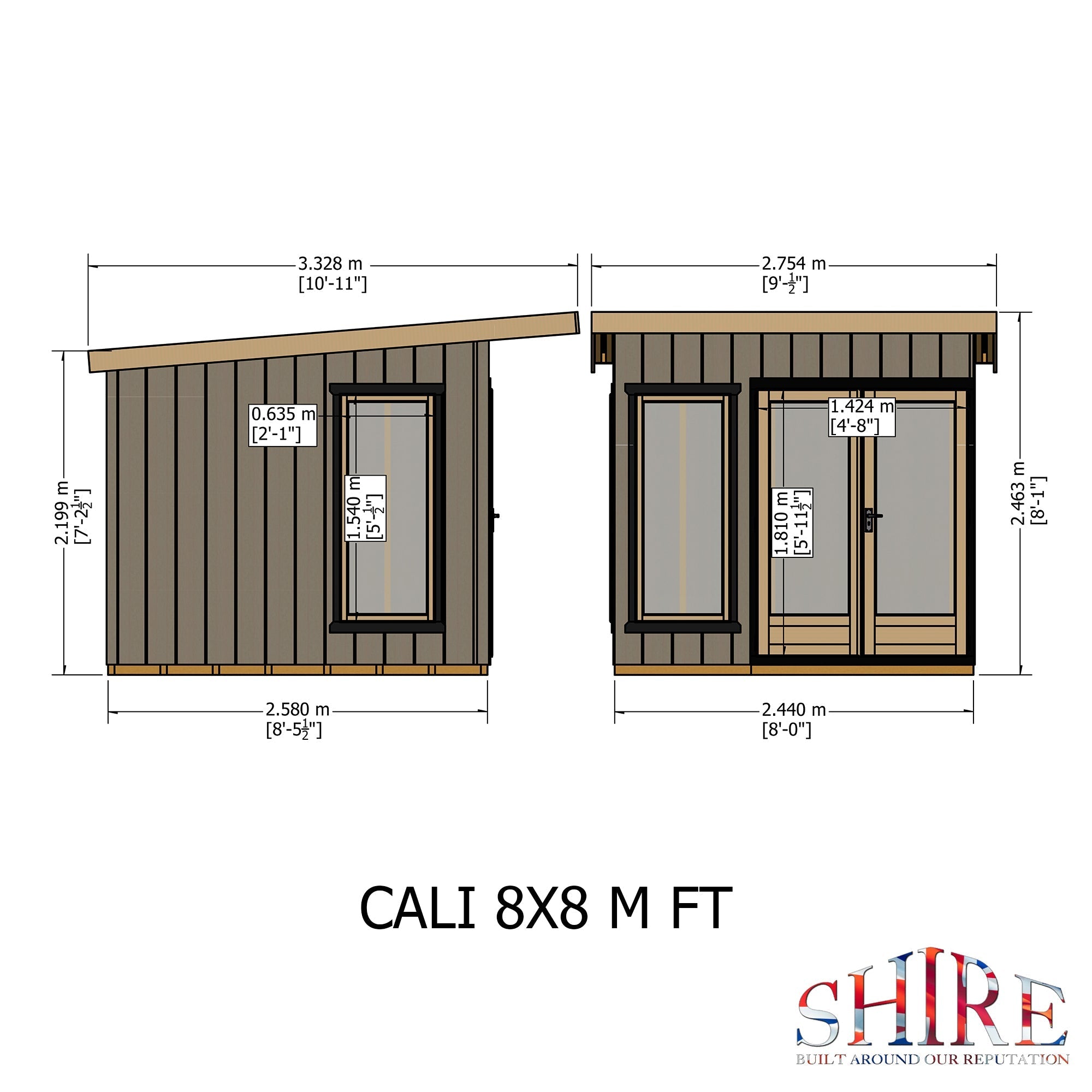 8x8 insulated Garden Studio Office Pent Roof - Best Shed
