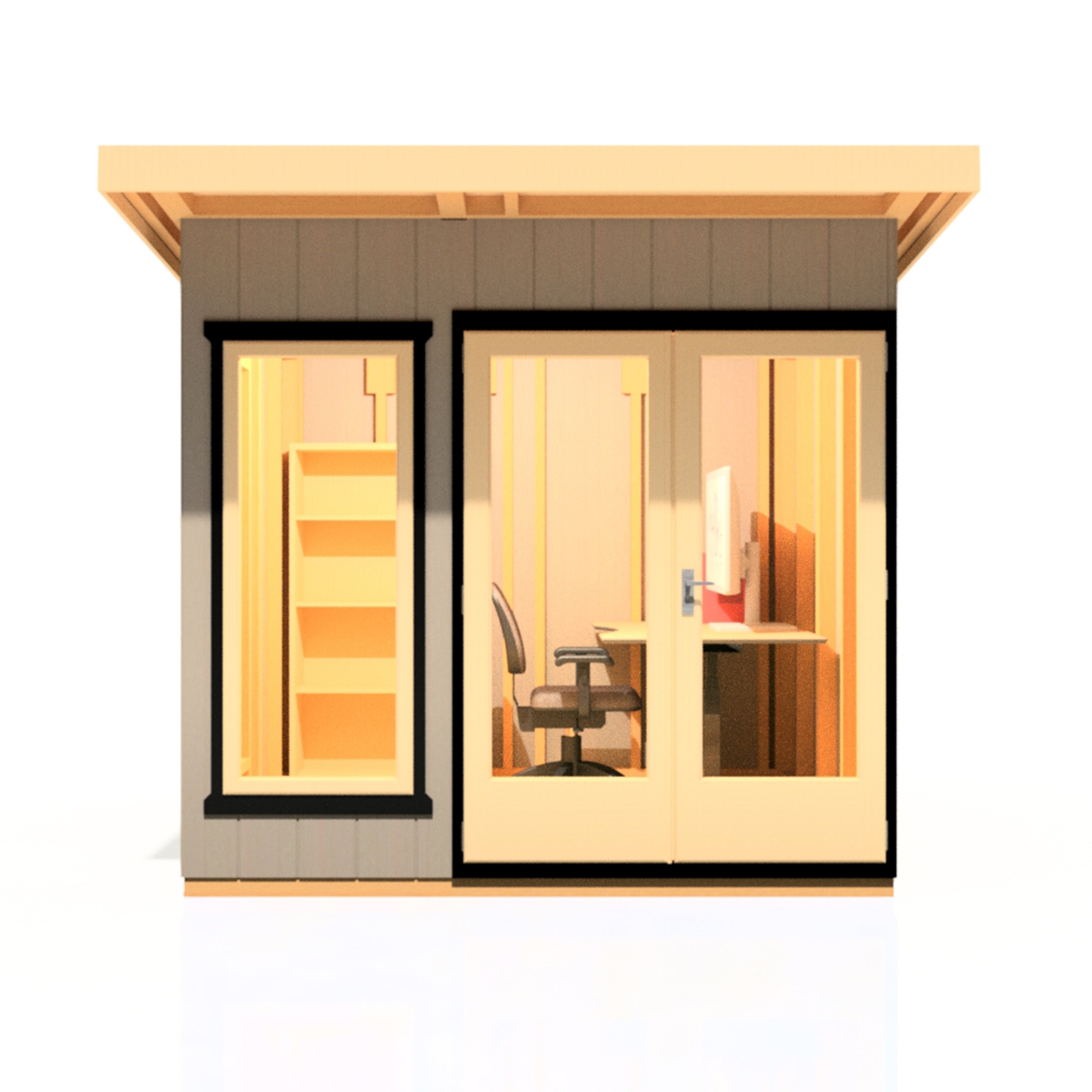 8x8 insulated Garden Studio Office Pent Roof - Best Shed