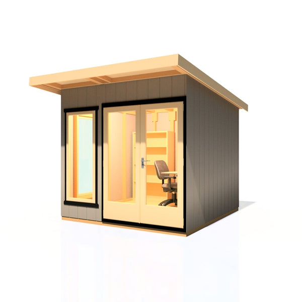 8x8 insulated Garden Studio Office Pent Roof - Best Shed