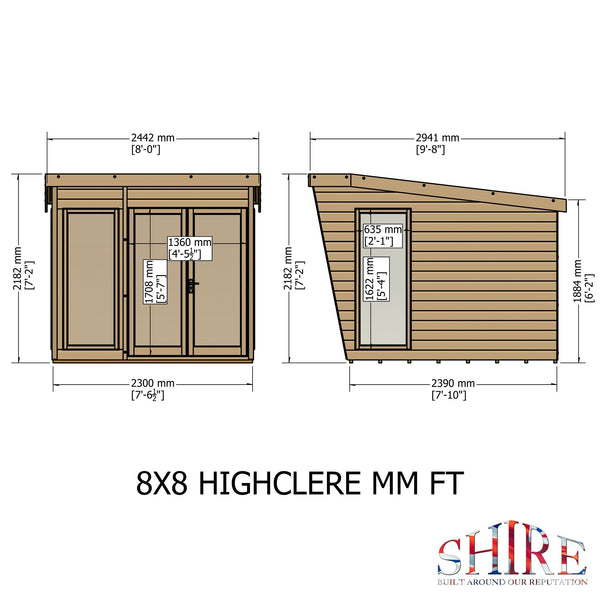 8x8 Shire highclere 10x8 Summerhouse - Best Shed