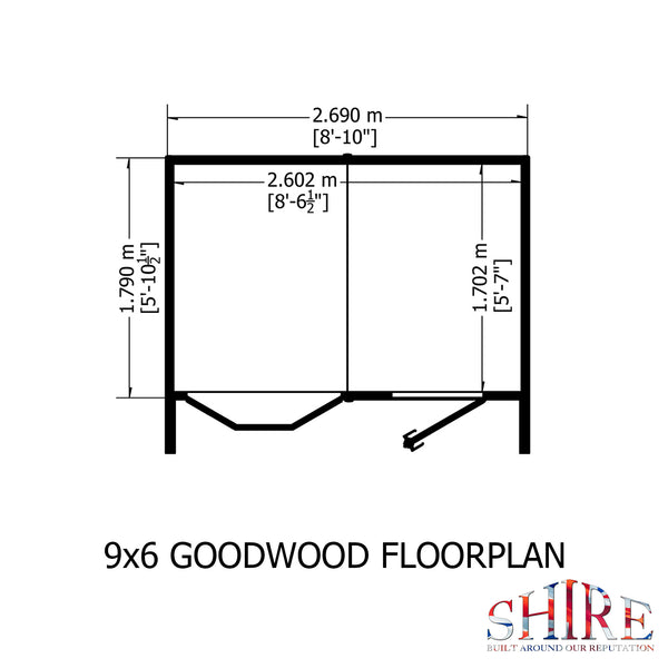 Goodwood 9x6 Style C Summerhouse 12mm Shiplap