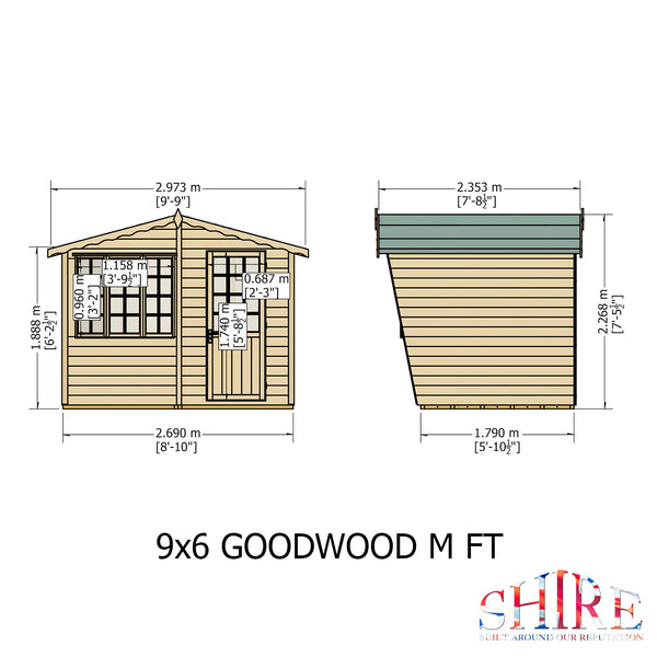 Goodwood 9x6 Style C Summerhouse 12mm Shiplap