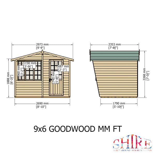 Goodwood 9x6 Style C Summerhouse 12mm Shiplap