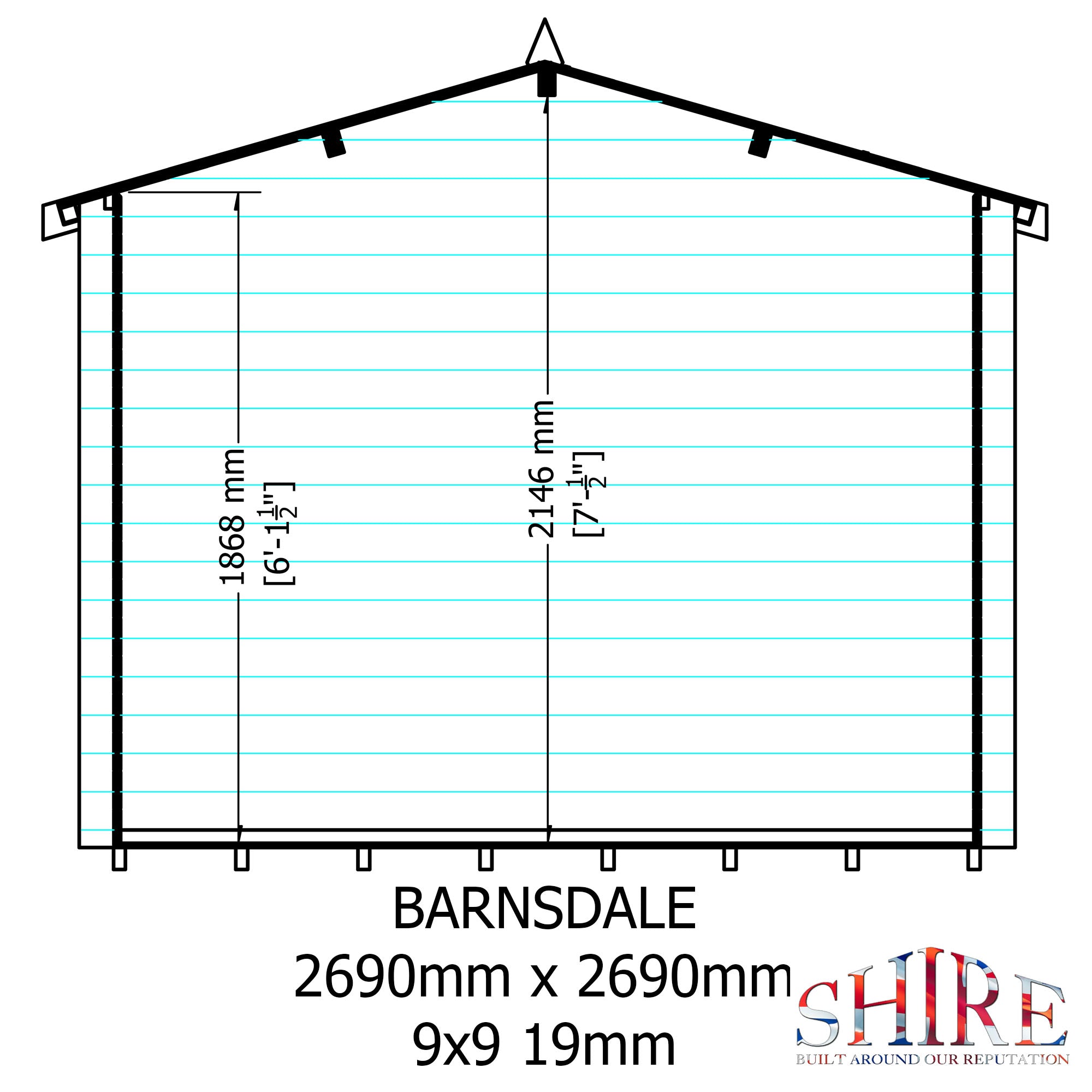 Shire Barn ale 9x9 Log Cabin 19mm interlock Cladding - Best Shed