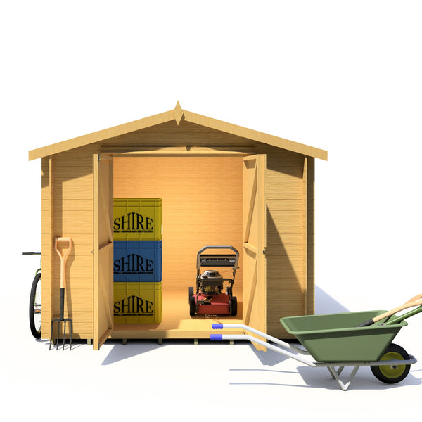 Shire Bradley 9x9 Log Cabin 19mm interlock Cladding - Best Shed
