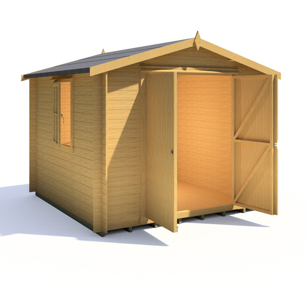 Shire Bradley 9x9 Log Cabin 19mm interlock Cladding - Best Shed