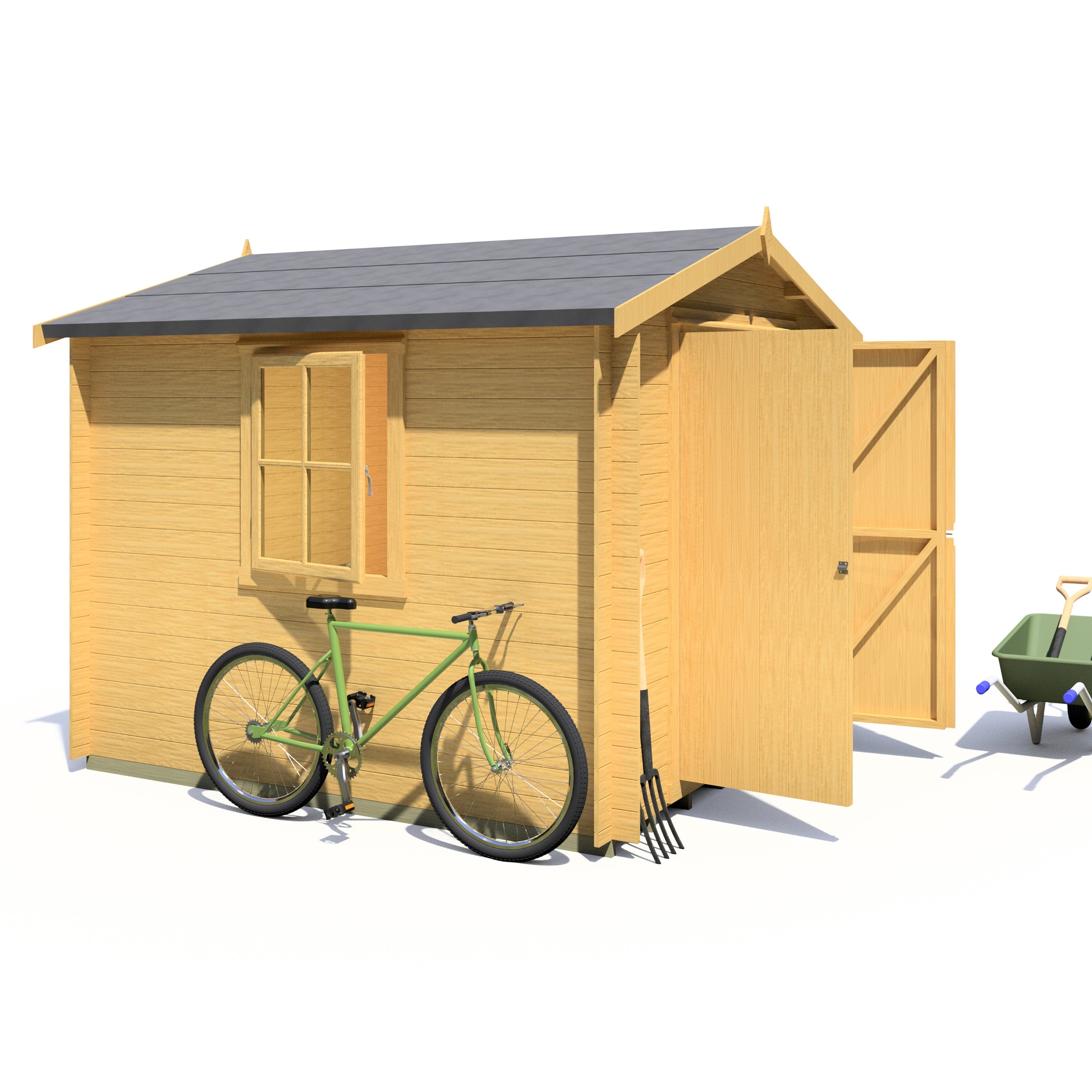 Shire Bradley 9x9 Log Cabin 19mm interlock Cladding - Best Shed