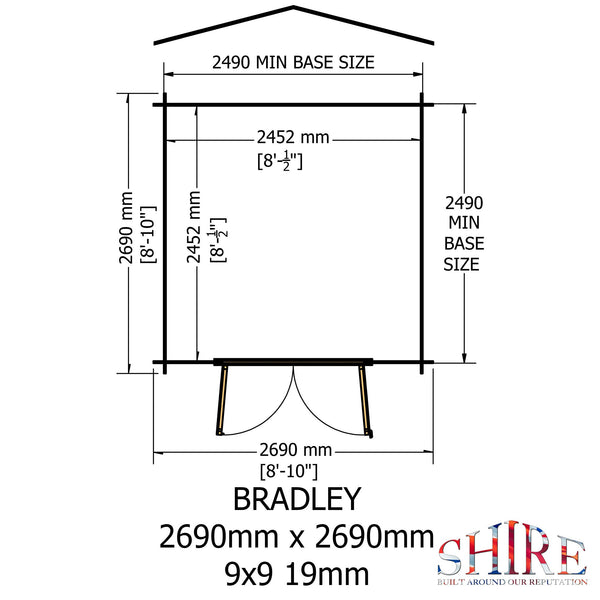 Shire Bradley 9x9 Log Cabin 19mm interlock Cladding - Best Shed