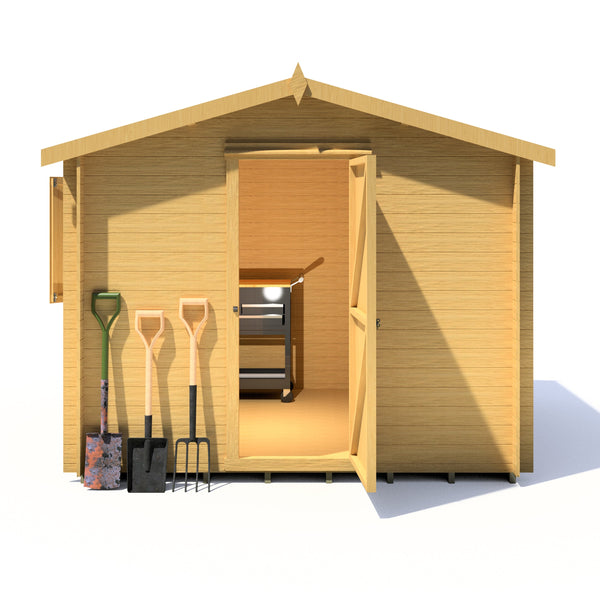 Shire Camelot 9x9 Log Cabin 19mm interlock Cladding - Best Shed