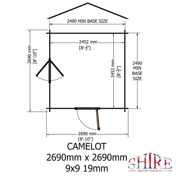 Shire Camelot 9x9 Log Cabin 19mm interlock Cladding - Best Shed
