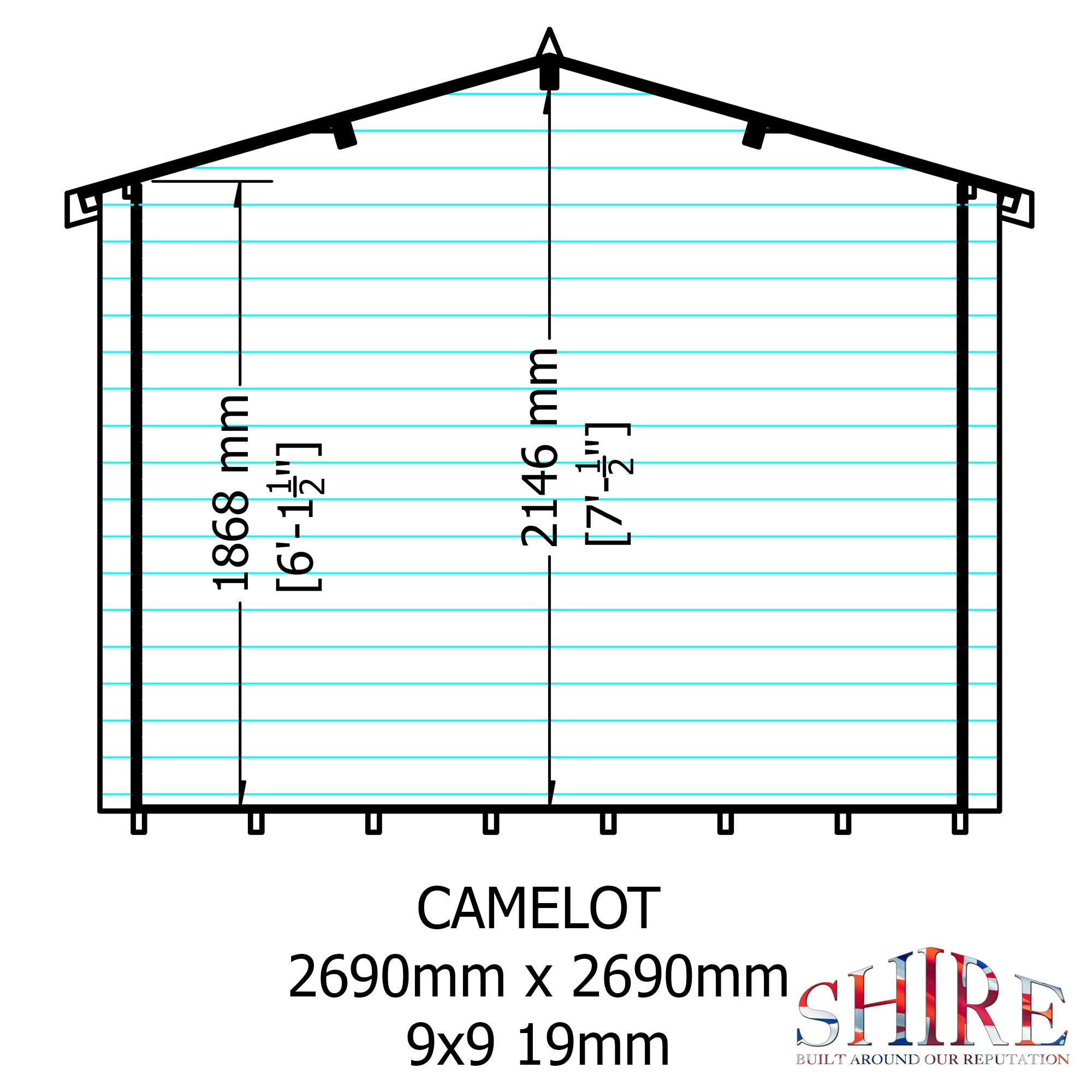 Shire Camelot 9x9 Log Cabin 19mm interlock Cladding - Best Shed