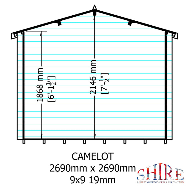 Shire Camelot 9x9 Log Cabin 19mm interlock Cladding - Best Shed
