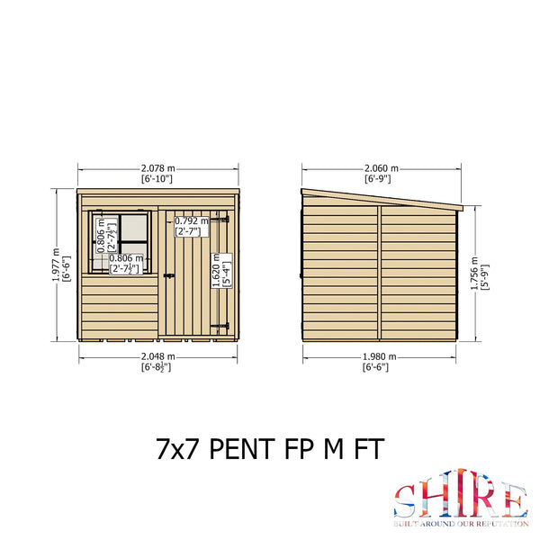 Shire Pent 7x7 12mm interlock Clad wooden Shed - Best Shed