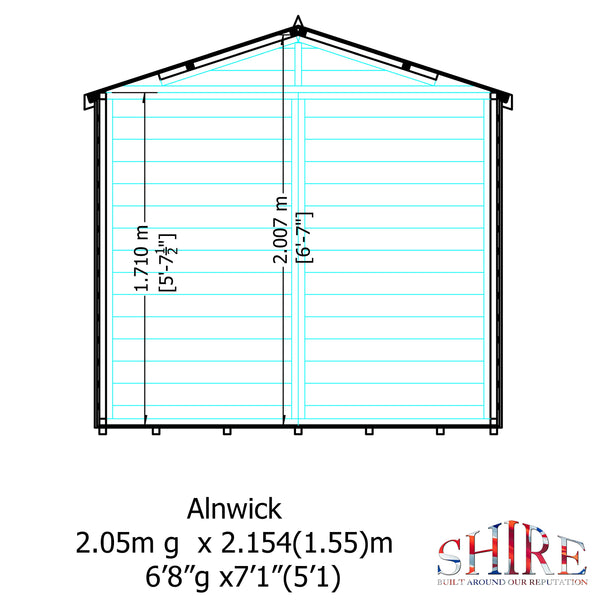 Shire Alnwick 7x7 12mm interlock Clad wooden Summerhouse - Best Shed