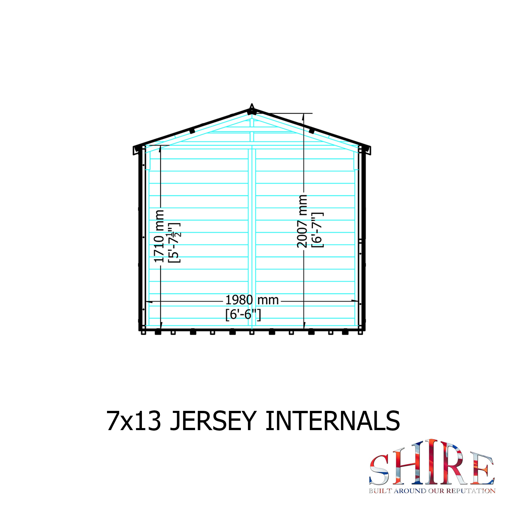 Shire Jersey 7x13 12mm interlock Clad wooden Shed - Best Shed