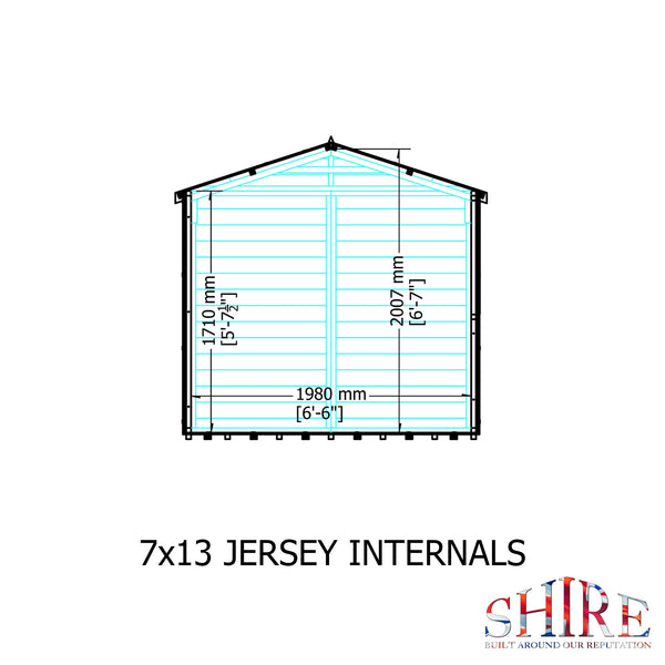 Shire Jersey 7x13 12mm interlock Clad wooden Shed - Best Shed