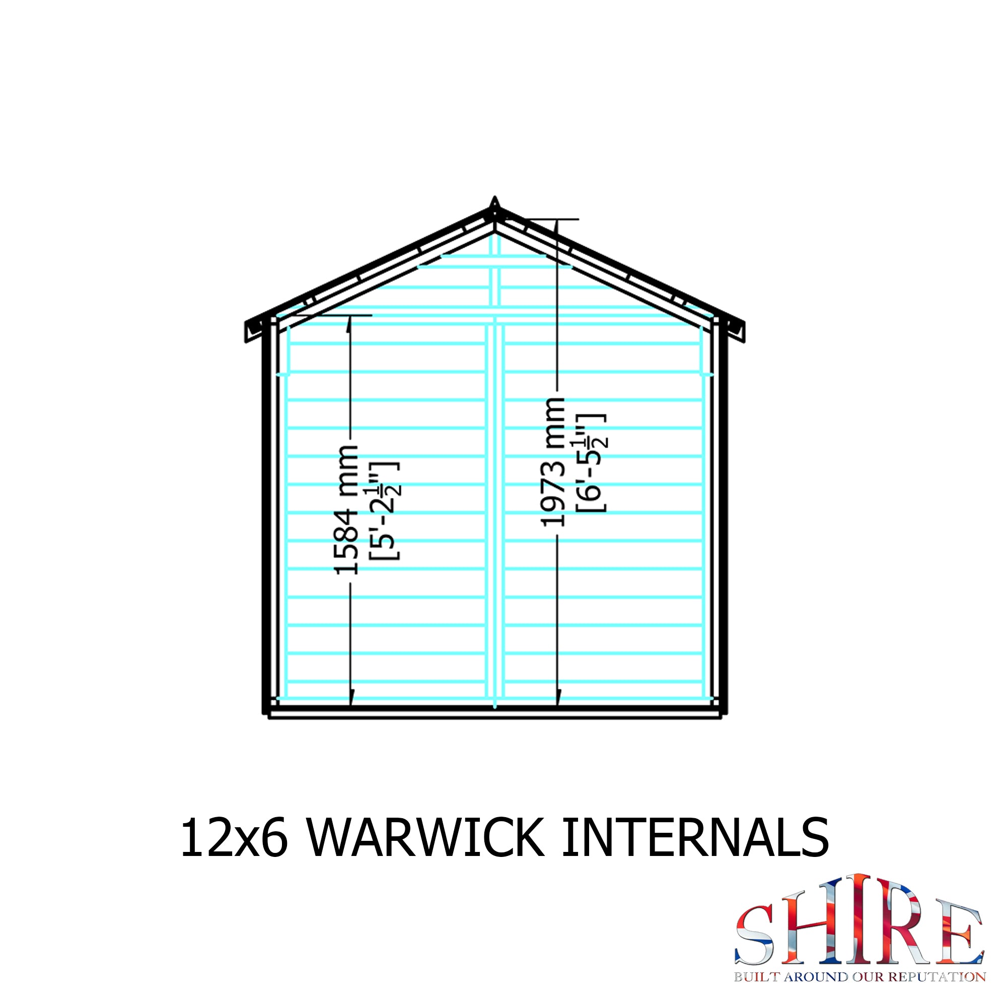 Shire Warwick Double Door 12x6 12mm interlock Clad wooden Shed - Best Shed