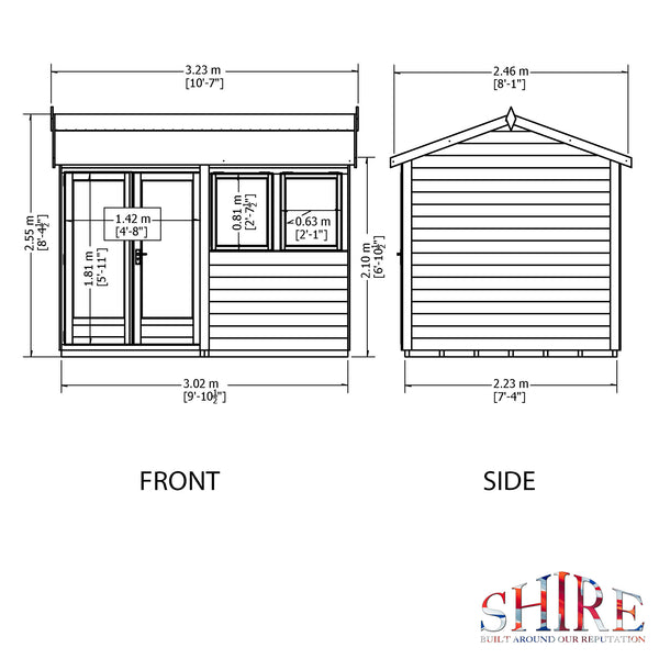 10x7 Garden Studio / Office 20mm Superlap Cladding