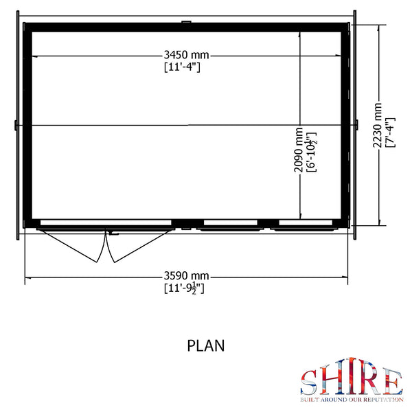 12x7 Garden Studio / Office 20mm Superlap Cladding