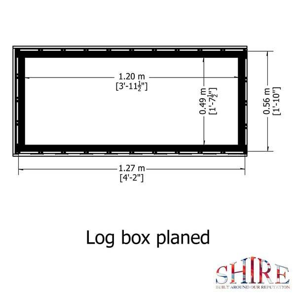 Shire Log Box Planed Timbers Pressure Treated 1270Wx560D - Best Shed