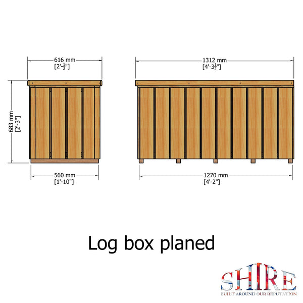 Shire Log Box Planed Timbers Pressure Treated 1270Wx560D - Best Shed