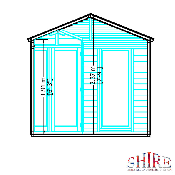 Larkspur 8x8 Corner Summerhouse 12mm Shiplap
