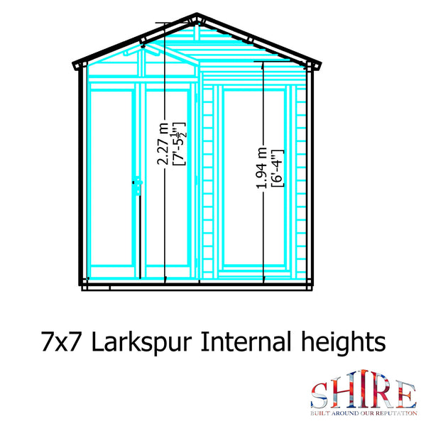 Larkspur 7x7 Corner Summerhouse 12mm Shiplap