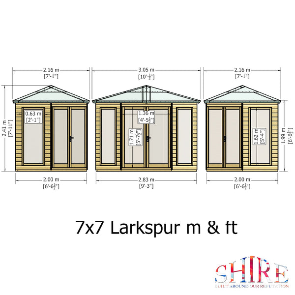 Larkspur 7x7 Corner Summerhouse 12mm Shiplap