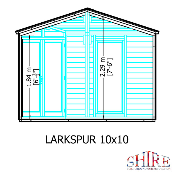 Larkspur 10x10 Corner Summerhouse 12mm Shiplap