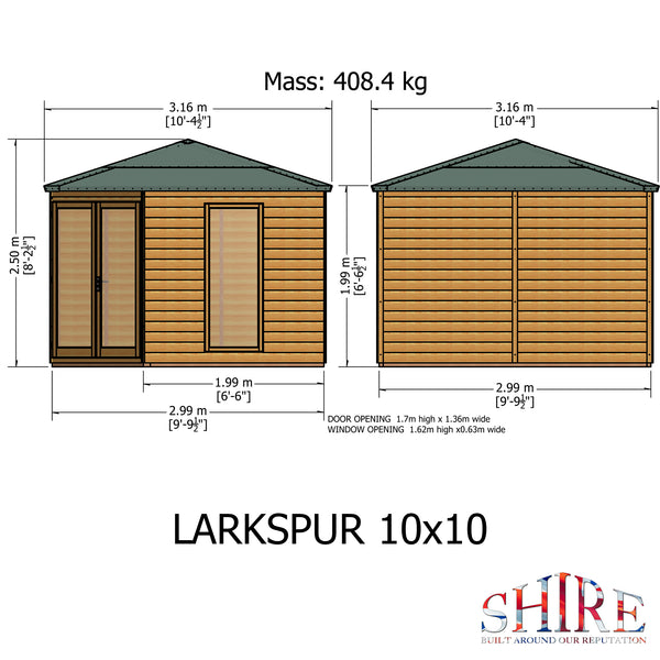 Larkspur 10x10 Corner Summerhouse 12mm Shiplap